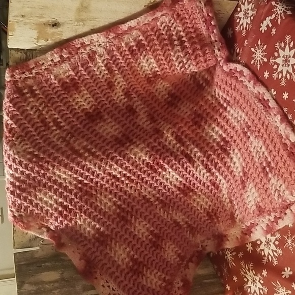 Handmade Pink Pastel Crochet Baby Blanket Throw 31" x 31" - Picture 1 of 3